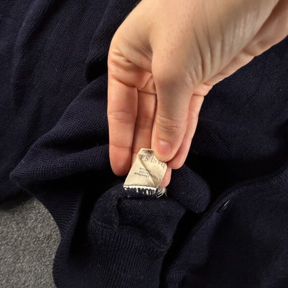 VTG Chemise Lacoste XL Cardigan Men Sweater Navy Blue Buttons Knit Acrylic - Picture 15 of 16